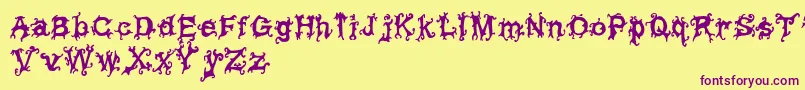 VineyTimesregular Font – Purple Fonts on Yellow Background