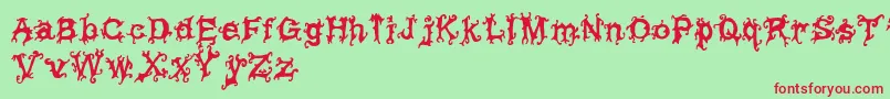 VineyTimesregular Font – Red Fonts on Green Background