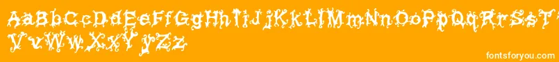 VineyTimesregular-Schriftart – Weiße Schriften auf orangefarbenem Hintergrund