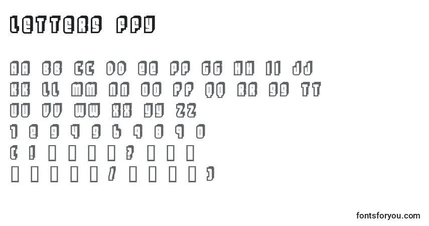 Schriftart Letters ffy – Alphabet, Zahlen, spezielle Symbole