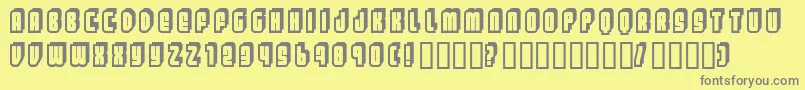 Letters ffy Font – Gray Fonts on Yellow Background