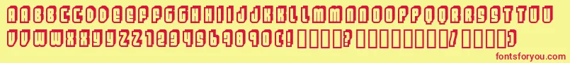 Letters ffy Font – Red Fonts on Yellow Background