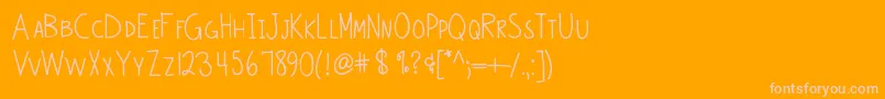 Becca Font – Pink Fonts on Orange Background