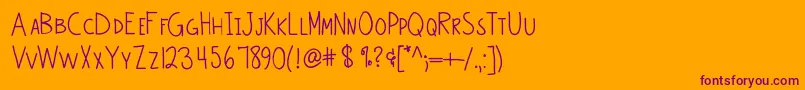 Becca Font – Purple Fonts on Orange Background