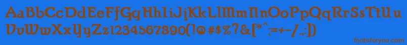 ParsonsHeavy-Schriftart – Braune Schriften auf blauem Hintergrund