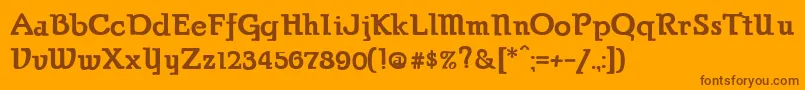 Weitere Informationen zur ParsonsHeavy-Schriftart ParsonsHeavy-Schriftart – Braune Schriften auf orangefarbenem Hintergrund