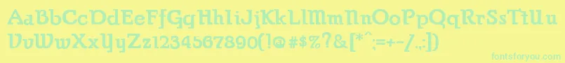 Police ParsonsHeavy – polices vertes sur fond jaune