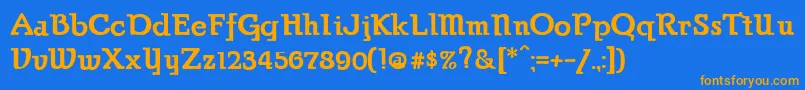 ParsonsHeavy-Schriftart – Orangefarbene Schriften auf blauem Hintergrund