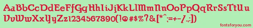 ParsonsHeavy Font – Red Fonts on Green Background