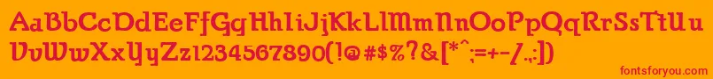 ParsonsHeavy Font – Red Fonts on Orange Background