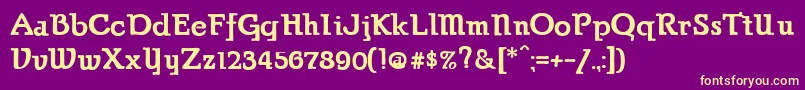 ParsonsHeavy Font – Yellow Fonts on Purple Background