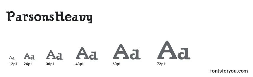 ParsonsHeavy Font Sizes