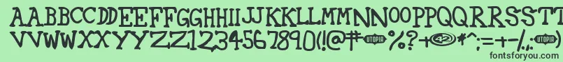 42 Font – Black Fonts on Green Background