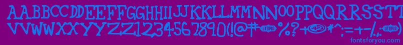 42 Font – Blue Fonts on Purple Background