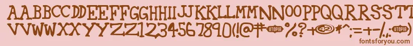 42 Font – Brown Fonts on Pink Background