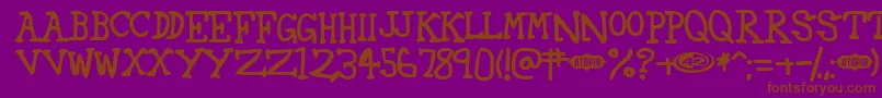 42-fontti – ruskeat fontit violetilla taustalla