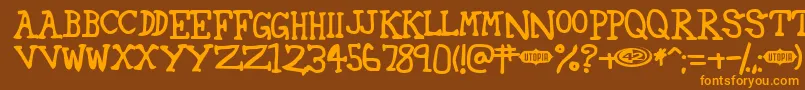 42 Font – Orange Fonts on Brown Background