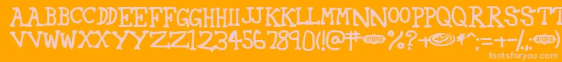 42 Font – Pink Fonts on Orange Background