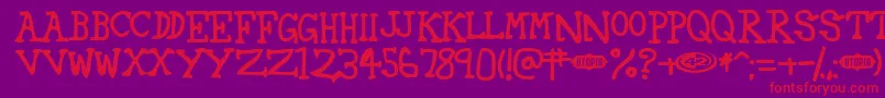 42 Font – Red Fonts on Purple Background
