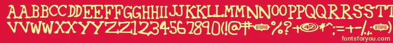 42 Font – Yellow Fonts on Red Background