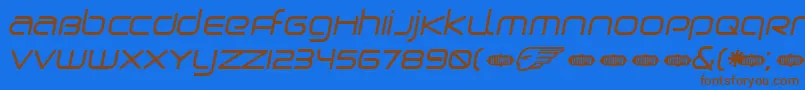 BirdmanOblique Font – Brown Fonts on Blue Background