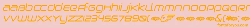 BirdmanOblique Font – Orange Fonts on Pink Background