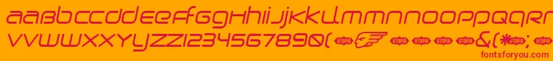 BirdmanOblique Font – Red Fonts on Orange Background