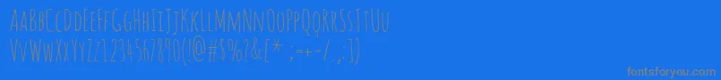 フォントAmaticRegular – 青い背景に灰色の文字