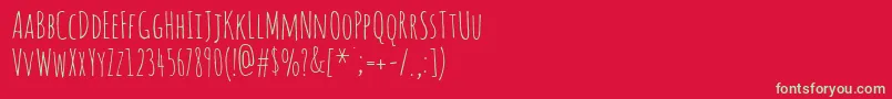 AmaticRegular-Schriftart – Grüne Schriften auf rotem Hintergrund