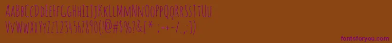 AmaticRegular Font – Purple Fonts on Brown Background