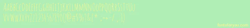 AmaticRegular Font – Yellow Fonts on Green Background