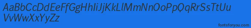 フォントWendelinnormalkursiv – 黒い文字の青い背景