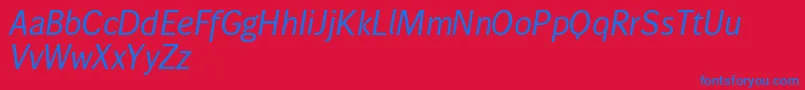 Wendelinnormalkursiv Font – Blue Fonts on Red Background