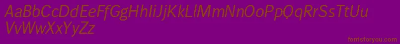 Wendelinnormalkursiv Font – Brown Fonts on Purple Background