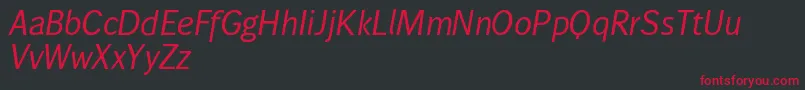 Wendelinnormalkursiv Font – Red Fonts on Black Background