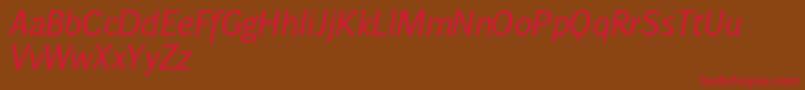 Wendelinnormalkursiv Font – Red Fonts on Brown Background