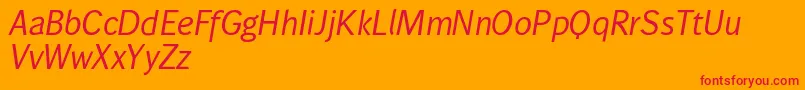 Wendelinnormalkursiv Font – Red Fonts on Orange Background