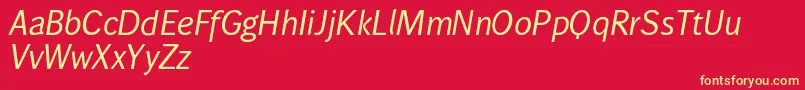 Wendelinnormalkursiv Font – Yellow Fonts on Red Background