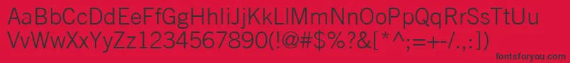 TradeGothicLtLight Font – Black Fonts on Red Background