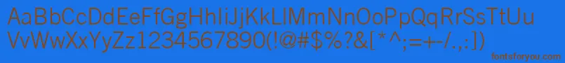 TradeGothicLtLight Font – Brown Fonts on Blue Background