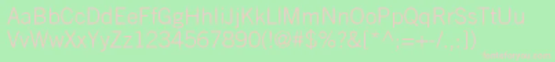 TradeGothicLtLight Font – Pink Fonts on Green Background