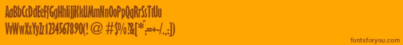 Czcionka GibsonnarrowBoldDb – brązowe czcionki na pomarańczowym tle