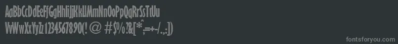Fonte GibsonnarrowBoldDb – fontes cinzas em um fundo preto