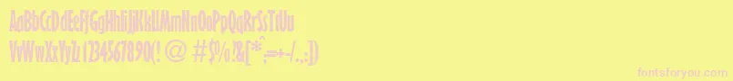 Fonte GibsonnarrowBoldDb – fontes rosa em um fundo amarelo