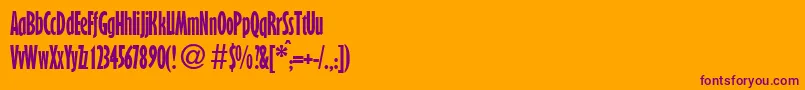GibsonnarrowBoldDb-fontti – violetit fontit oranssilla taustalla