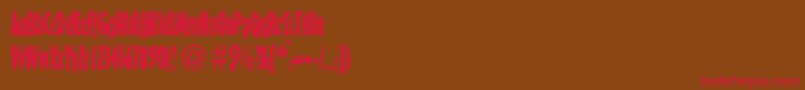 GibsonnarrowBoldDb Font – Red Fonts on Brown Background