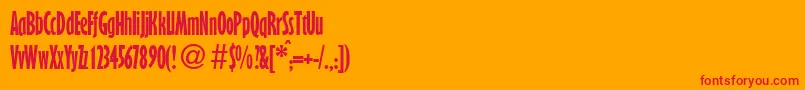 Police GibsonnarrowBoldDb – polices rouges sur fond orange