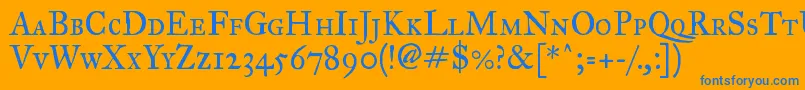 Imfegpsc28p Font – Blue Fonts on Orange Background