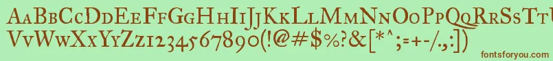 Imfegpsc28p Font – Brown Fonts on Green Background