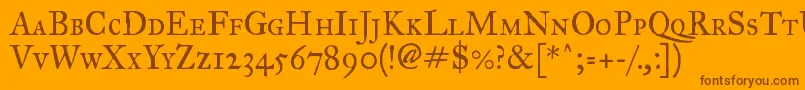 Imfegpsc28p Font – Brown Fonts on Orange Background